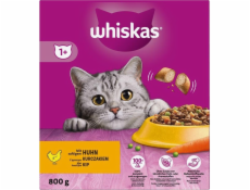 WHISKAS with delicious chicken - suché krmivo pro kočky - 800g