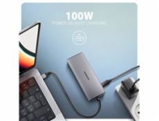 AXAGON HMC-6G2L, USB 10Gb/s hub, 2x USB-A, 1x USB-C, HDMI 4k/60, RJ-45, PD 100W, kabel USB-C 15cm