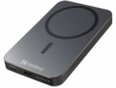 Sandberg Mag Wireless Powerbank 5000 ALU, černá