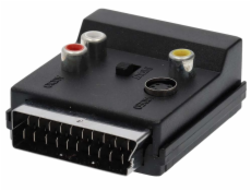 NEDIS SCART adaptér/ SCART zástrčka - S-video Female / SCART zásuvka / 3x RCA zásuvka/ černý/ box