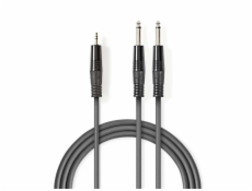 Nedis COTH23200GY50 - Stereofonní Audio Kabel | 2x 6,35mm Zástrčka – 3,5mm Zástrčka | 5 m | Šedá barva