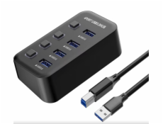 PremiumCord USB 3.2 Superspeed HUB 4-portový s vypínači portů