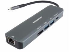 PremiumCord USB-C na HDMI, 2x USB3.2, PD 100W,RJ45