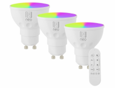 IMMAX NEO LITE SMART sada 3x žárovka LED GU10 6W RGB+CCT, stmívatelná, Beacon, DO, Wi-Fi, TUYA