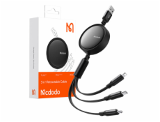 Kábel 3v1 USB na USB-C/Lightning/Micro USB, Mcdodo CA-7256, 3,5 A, 1,2 m (čierny)