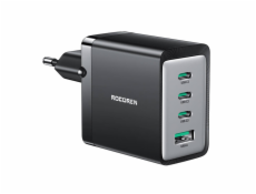 Nástenná nabíjačka GaN Rocoren 3x USB-C, 1x USB, 67 W (čierna)