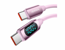 Kábel USB-C na USB-C Toocki TXCTT1-XX04-B2, 2m, FC 100W (ružový)