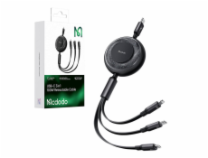 Kábel 3v1 USB na USB-C/Lightning/Micro USB, Mcdodo CA-5220, 1,2 m (čierny)