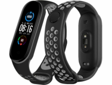 Pásek pro XIAOMI MI SMART BAND 5/6 Silikonový černý a šedý