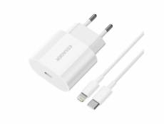 Nabíjačka USB-C 20W Essager s káblom USB-C na Lightning (biela)