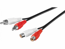 PremiumCord Kabel 2x Cinch-2x Cinch, M/F 2m