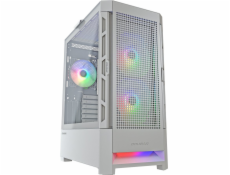 COUGAR Airface RGB White | PC Case | Mid Tower / Mesh Front Panel / 2 x 140mm ARGB Fans / 1x 120mm ARGB Fan / TG Le