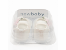 Kojenecké saténové capáčky New Baby Ivory Flowers 12-18 m