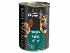 SUPER BENO Turkey and rabbit - mokré krmivo pro psy - 415g