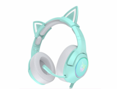 Herné slúchadlá K9 RGB USB cat ears zelená (káblová)