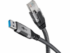 goobay Ethernetový kabel USB-A 3.2 Gen1 samec > RJ-45 samec, LAN adaptér