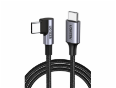 UGREEN USB-C to Angled USB2.0-C Round Cable 1m Gray Black