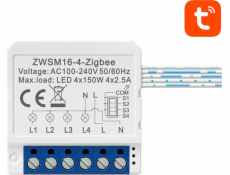 Šikovný spínací modul ZigBee Avatto ZWSM16-W4 TUYA