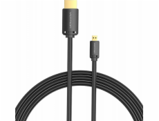 HDMI-D Malé až HDMI-A Malé Cable Vention AGIBH 2m, 4K 60Hz (Black)