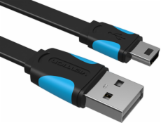 Płaski kábel USB 2.0 A do Mini 5 pinowy Vention VAS-A14-B050 2A 0,5m czarny