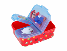 STOR 21420 Raňajkový box/obedový box Super Mario s 3 priehradkami (modrý a červený)