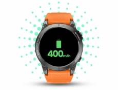 Smartwatch sportowy Manta Activ X GPS srebrny + pomarańczowy pasek