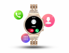 Smartwatch damski Manta Diamond Lusso złoty + bransoletka YES