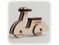 CuteWood Dřevěné 3D puzzle Moped