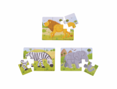 Bigjigs Toys Puzzle 3v1 safari zvířátka