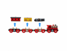 Bigjigs Rail Pirátský vlak + 3 koleje