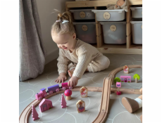 Bigjigs Rail Dřevěná vláčkodráha osmička pro princezny 35 dílů