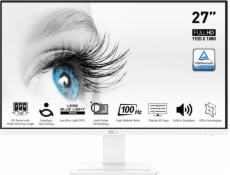 MSI monitor PRO MP273AW, 27  IPS/1920 x 1080 (FHD)/100Hz/1ms/DP/HDMI/D-Sub/bílá