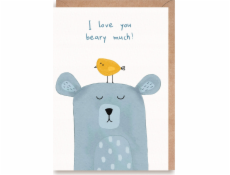 Cardie Walentynka I love you bear moc, eko listová kabelka K159