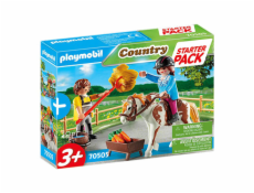 Starter Pack koňská stáj doplňkový set Playmobil, Jezdecký dvůr, 19 dílků