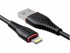 Kábel USB-Lightning VFAN Anti-Break X01, 3A, 1m (čierny)