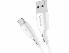 Kábel USB-C VFAN Racing X05, 3A, 1 m (biely)