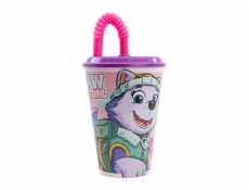 Detský kelímok na vodu so slamkou STOR 74530 430 ml Paw Patrol Skye (ružový)