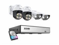 IP Camera ZOSI 2 pcs C296 WiFi 5MP & 2 pcs C182 WiFi 8MP + NVR 8ch + 2TB HDD