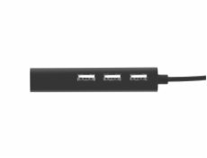 NATEC NHU-1413 Natec Hub USB 2.0 DRAGONFLY 3-ports + RJ45, Black