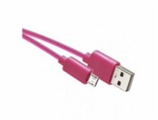 nabíjecí/datový kabel USB-A 2.0 / microUSB 2.0, 1m, růžový