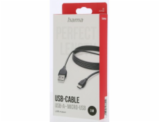 Hama kabel micro USB, 3 m, černá