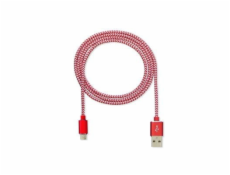 CUBE1 nylon datový kabel USB > microUSB, 2m, Red