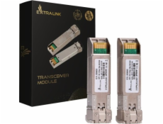 Extralink SFP+ 10G 2-balenie | Modul SFP+ | 10Gbps LC/UPC 1310nm 10km single mode DOM