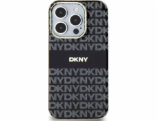 DKNY DKHMN61HRHSEK iPhone 11 / Xr 6.1 čierno / čierny pevný obal IML Mono &amp; Stripe MagSafe