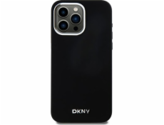 DKNY DKHMP14XSMCHLK iPhone 14 Pro Max 6.7 čierno/čierne pevné púzdro Tekutý silikón Malé kovové logo MagSafe