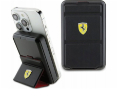 Powerbanka Ferrari Ferrari Powerbank Wireless 15W FEPB10MSPLEK 10000 mAh s funkciou stojanu čierna/čierna Kovové Logo MagSafe