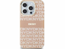 DKNY DKHMP15SHRHSEP iPhone 15 / 14 / 13 6.1 ružový/ružový pevný obal IML Mono &amp; Stripe MagSafe