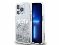 Veľké logo DKNY Liquid Glitter – púzdro na iPhone 15 Pro (biele)