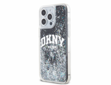 Veľké logo DKNY Liquid Glitter – púzdro na iPhone 15 Pro Max (čierne)