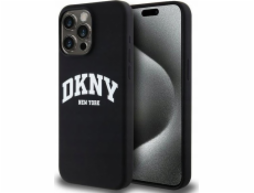 DKNY Tekutý silikónový biely tlačený log MagSafe - iPhone 14 Pro Max Case (čierny)